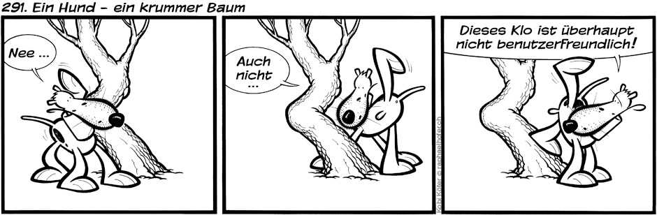 291. Ein Hund - ein krummer Baum