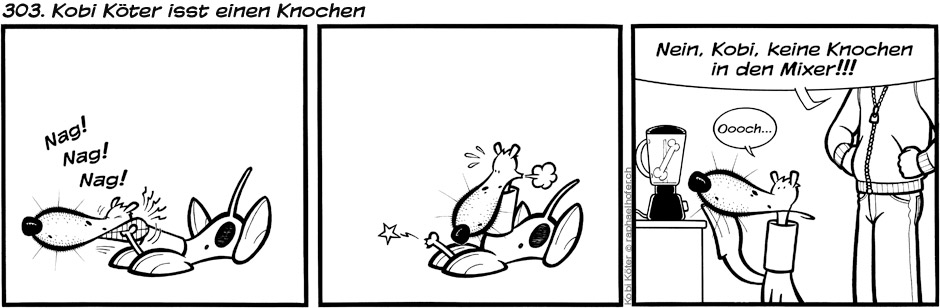 303. Kobi Köter isst einen Knochen